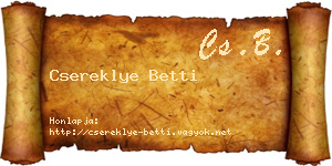 Csereklye Betti névjegykártya